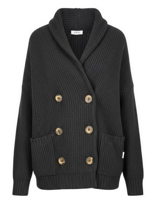 cardigan donne a coste nero Base Milano | B2055-602250